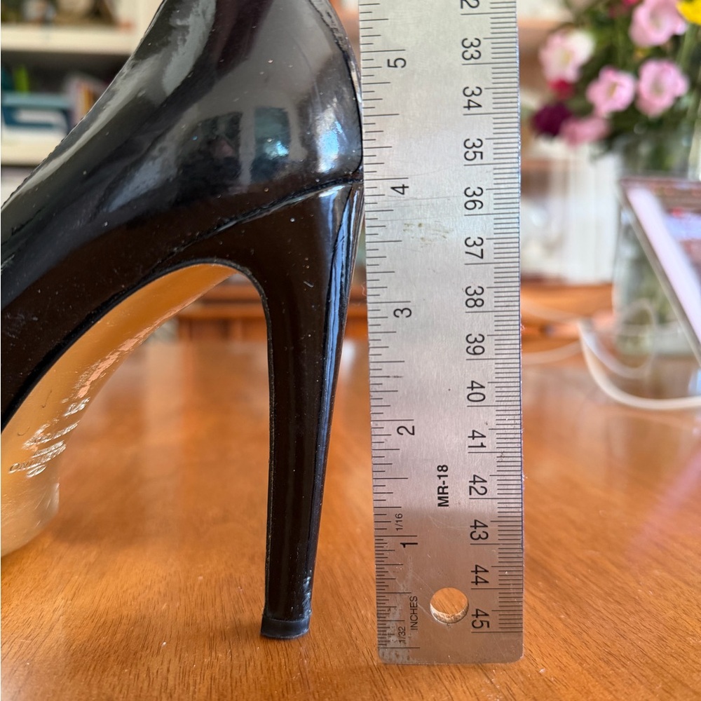 Valentino Garavani D'orsay Black Patent Bow Leather Open Toe Heels - Picture 11 of 11